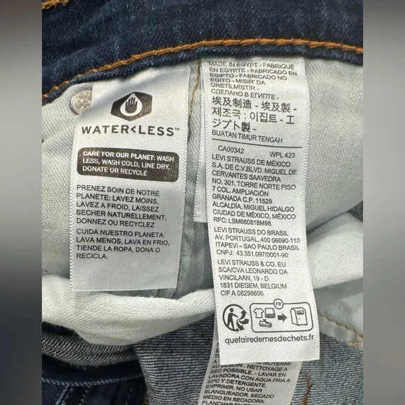 Men's Levi's 505 Regular Fit Jeans Dark Wash Size 35/32 Excellent Condition - Picture 4 of 5